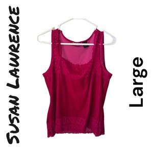 Susan Lawrence pink velvet tank large